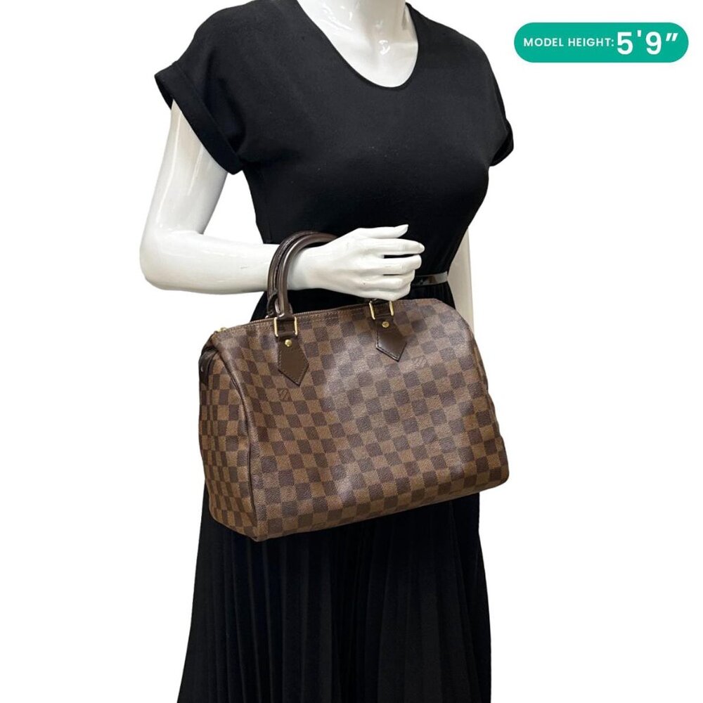 Louis Vuitton Speedy 30 Damier Ebene Satchel Bag Brown - Picture 2 of 10